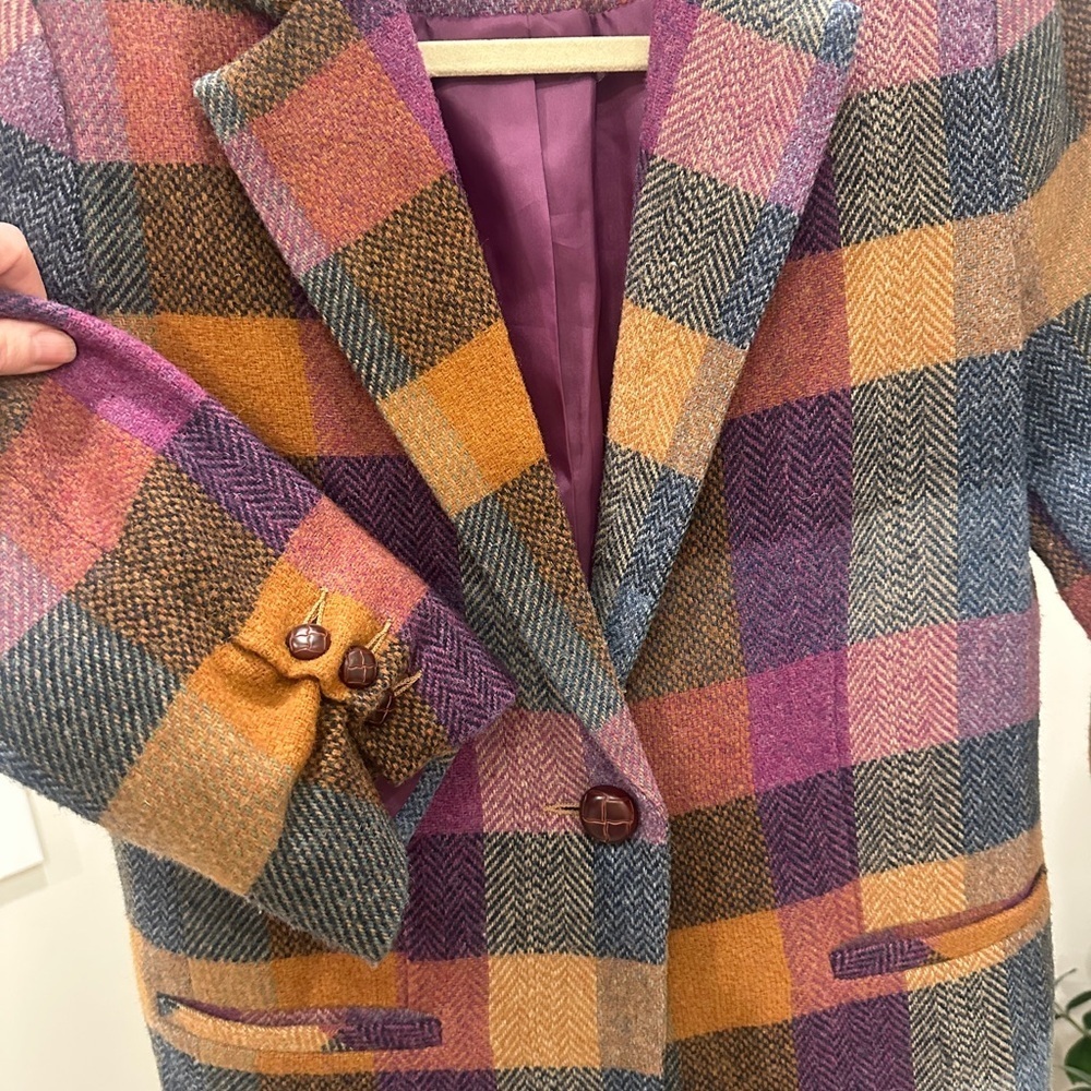 CAbi Plaid Wool Blend Blazer Jacket Size 6 - Picture 3 of 5